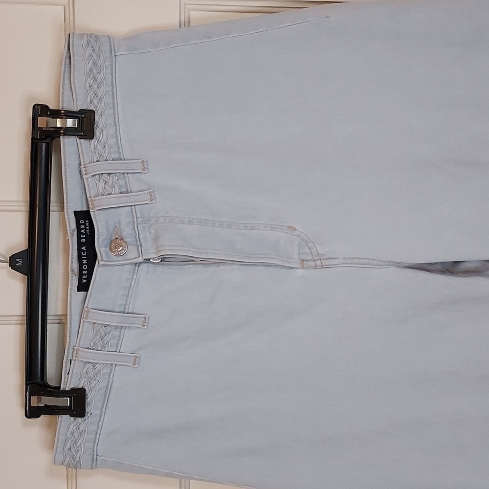 Veronica Beard Grant Wide Leg Jean Braided Waist Aspen - Picture 5 of 12